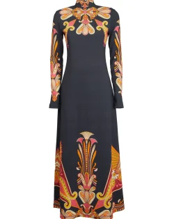 La DoubleJ Vestiti<Halle DressTotem Plac&eacute;e Blue in Envers Satin