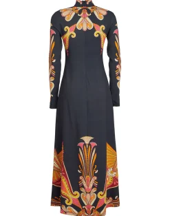 La DoubleJ Vestiti<Halle DressTotem Plac&eacute;e Blue in Envers Satin