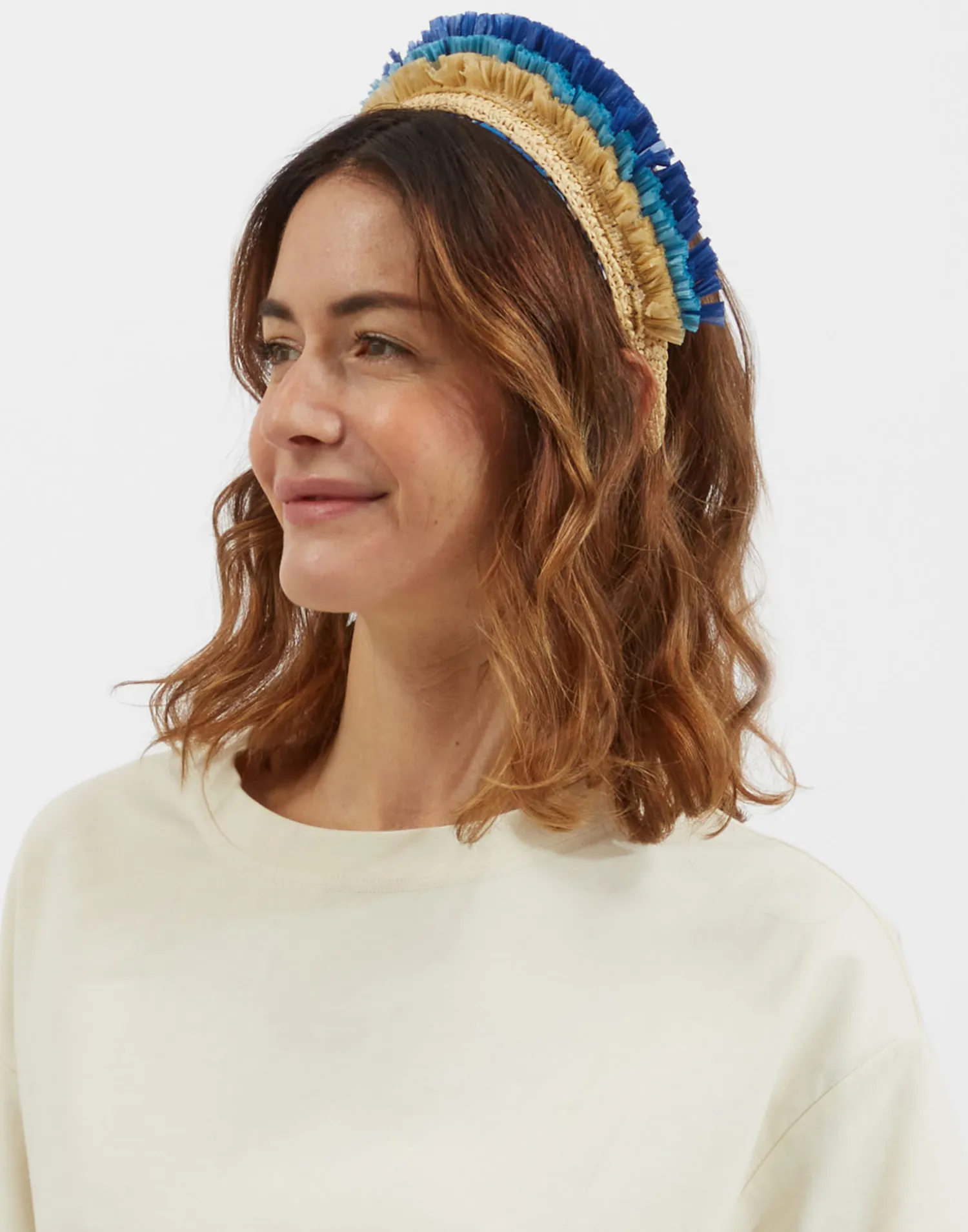 La DoubleJ Accessori Per Capelli|Accessories<Halo HeadbandSolid Light Beige in Raffia Crochet