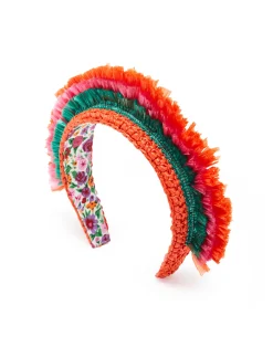 La DoubleJ Accessori Per Capelli|Accessories<Halo HeadbandSolid Orange in Raffia Crochet