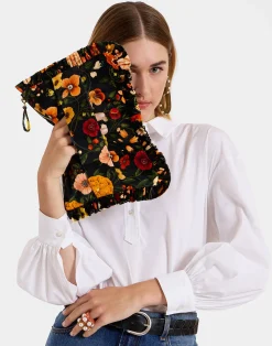 La DoubleJ Borse E Pochettes|Accessories<Hand PochetteBotticelli Black in Cotton Velvet