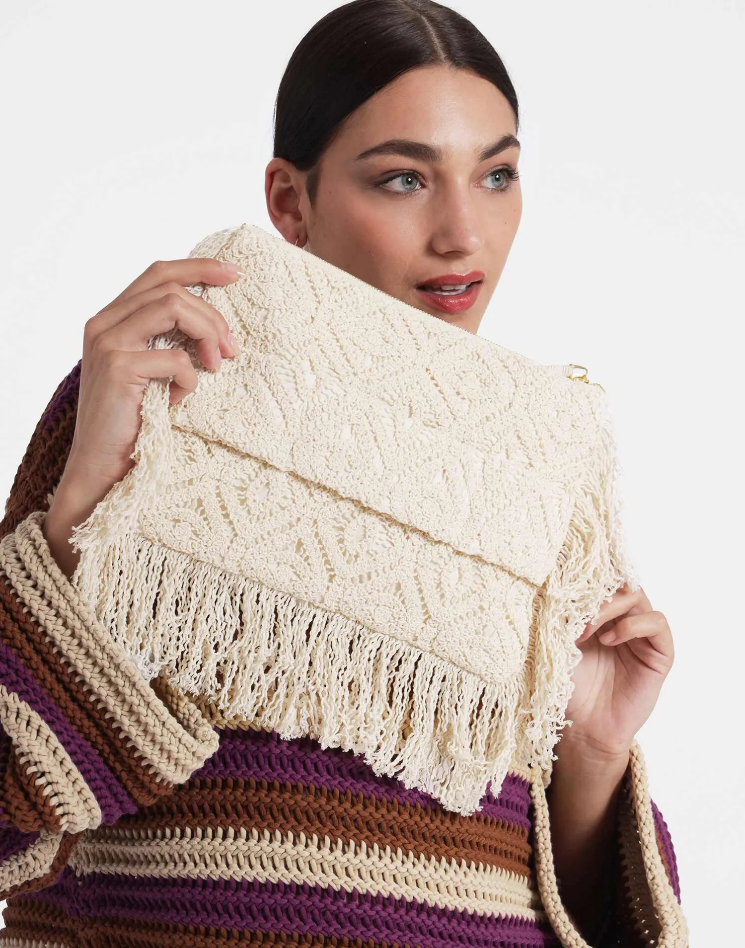 La DoubleJ Borse E Pochettes|Accessories<Hand PochettePlaza Cream in Macramé