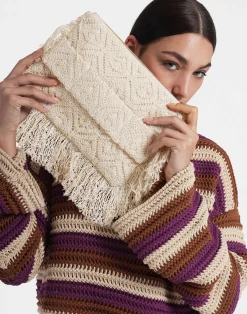 La DoubleJ Borse E Pochettes|Accessories<Hand PochettePlaza Cream in Macramé
