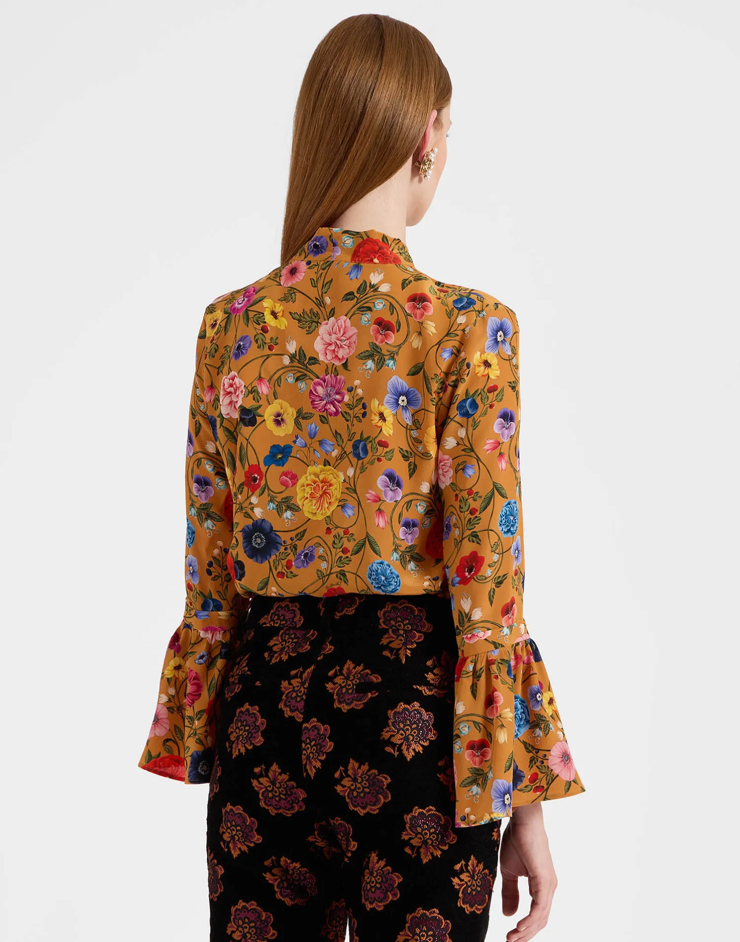 La DoubleJ Camicie E Top<Happy Wrist TopBotticelli Rust in Crepe De Chine Silk