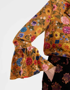 La DoubleJ Camicie E Top<Happy Wrist TopBotticelli Rust in Crepe De Chine Silk