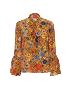 La DoubleJ Camicie E Top<Happy Wrist TopBotticelli Rust in Crepe De Chine Silk