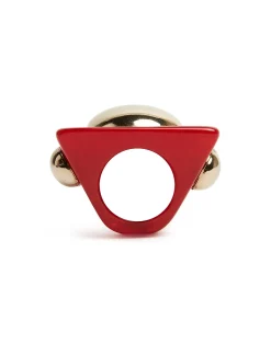 La DoubleJ Bijoux|Accessories<Hathor Square RingRed in Acrylic Resin