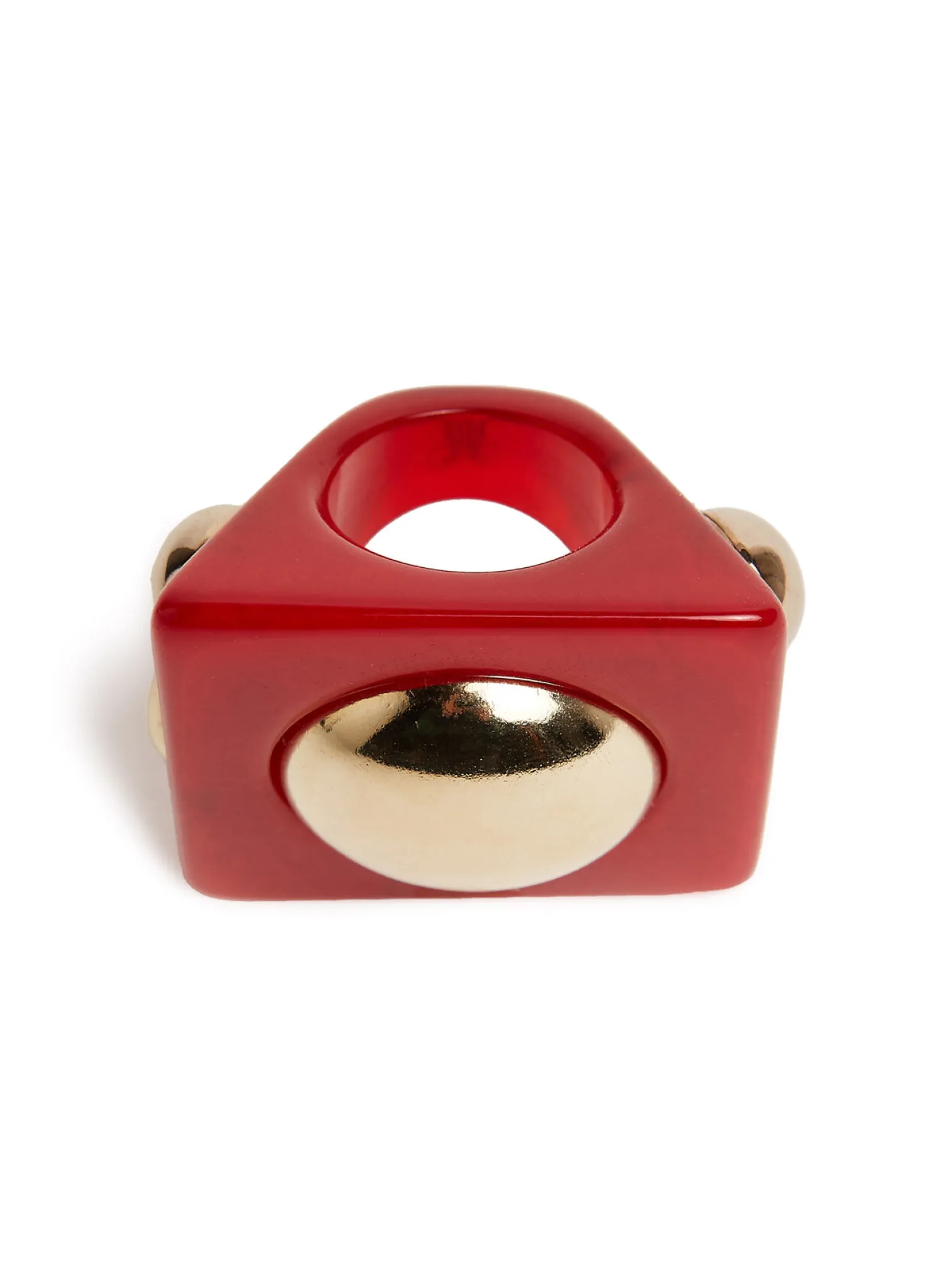 La DoubleJ Bijoux|Accessories<Hathor Square RingRed in Acrylic Resin