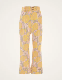La DoubleJ Pantaloni E Shorts<Hendrix PantsMoonflower Yellow in Jacquard