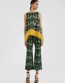 La DoubleJ Pantaloni E Shorts<Hendrix PantsPapyrus Green in Heavy Stretch Cotton