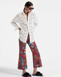 La DoubleJ Pantaloni E Shorts<Hendrix PantsSicomore Red in Heavy Stretch Cotton
