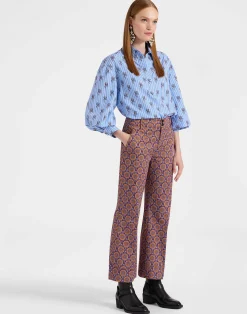 La DoubleJ Pantaloni E Shorts<Hendrix PantsSovereign Mini Purple in Heavy Cotton Stretch