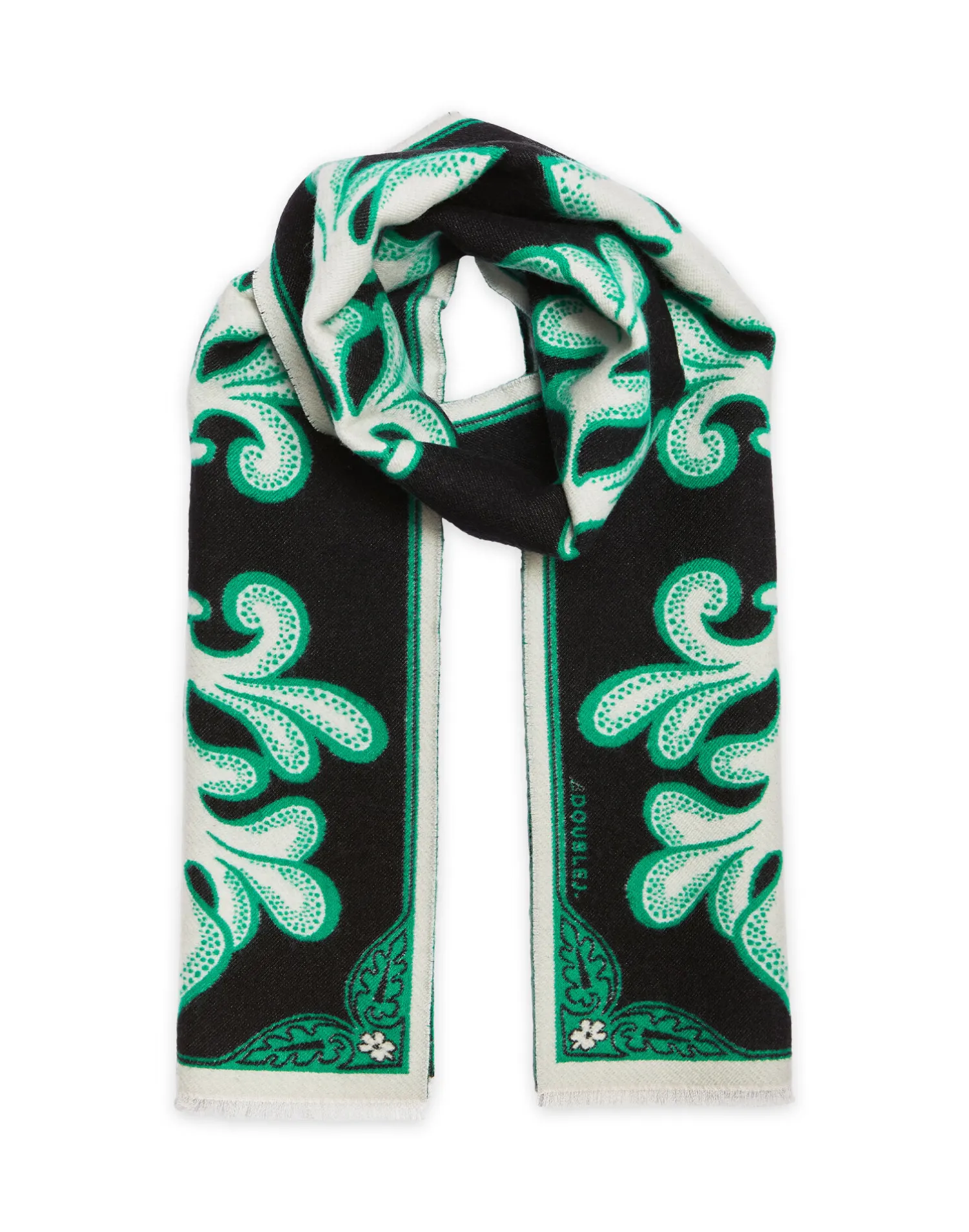 La DoubleJ Foulard E Sciarpe|Accessories<Herald ScarfHerald Black in Wool Silk