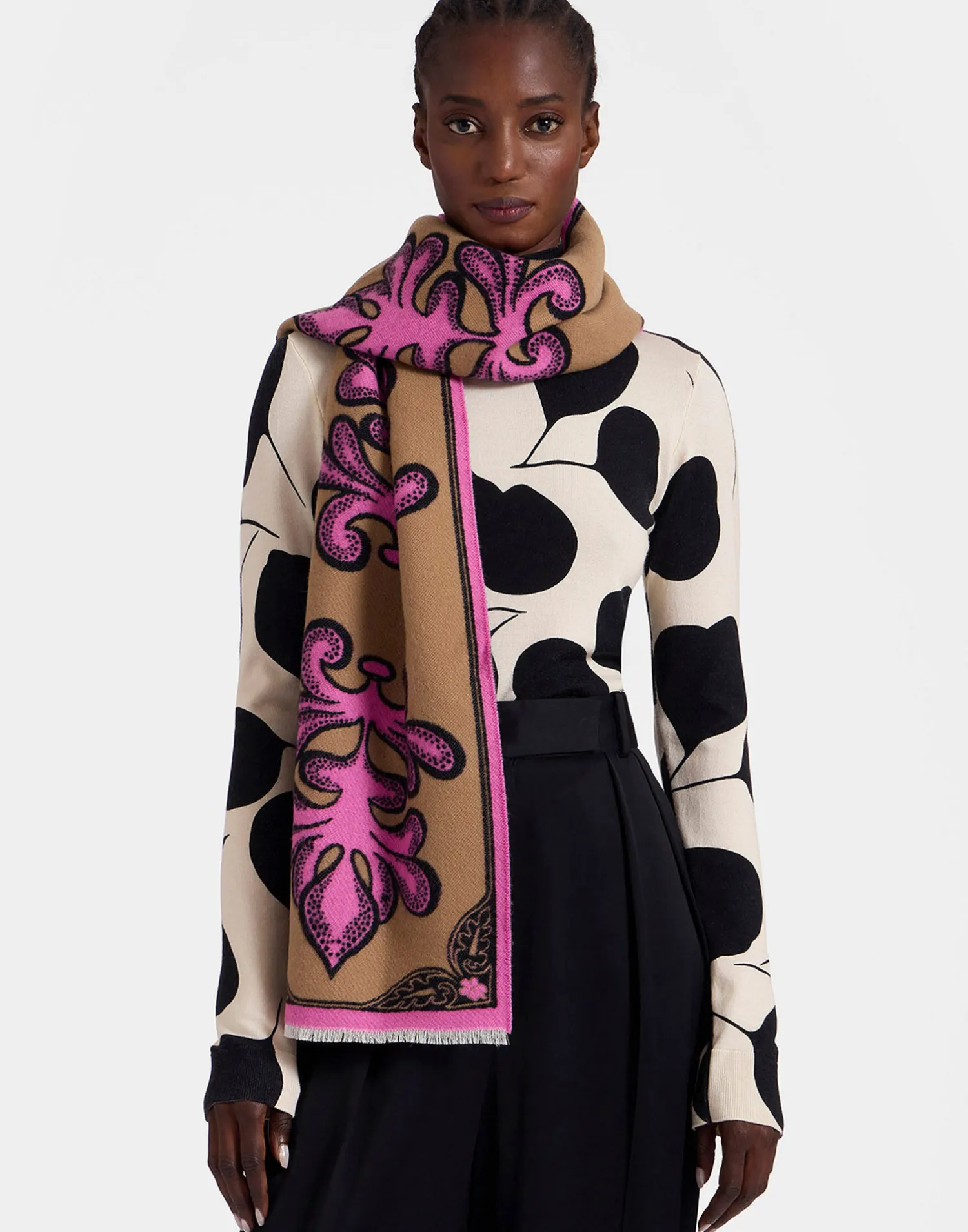 La DoubleJ Foulard E Sciarpe|Accessories<Herald ScarfHerald Chocolate in Wool Silk