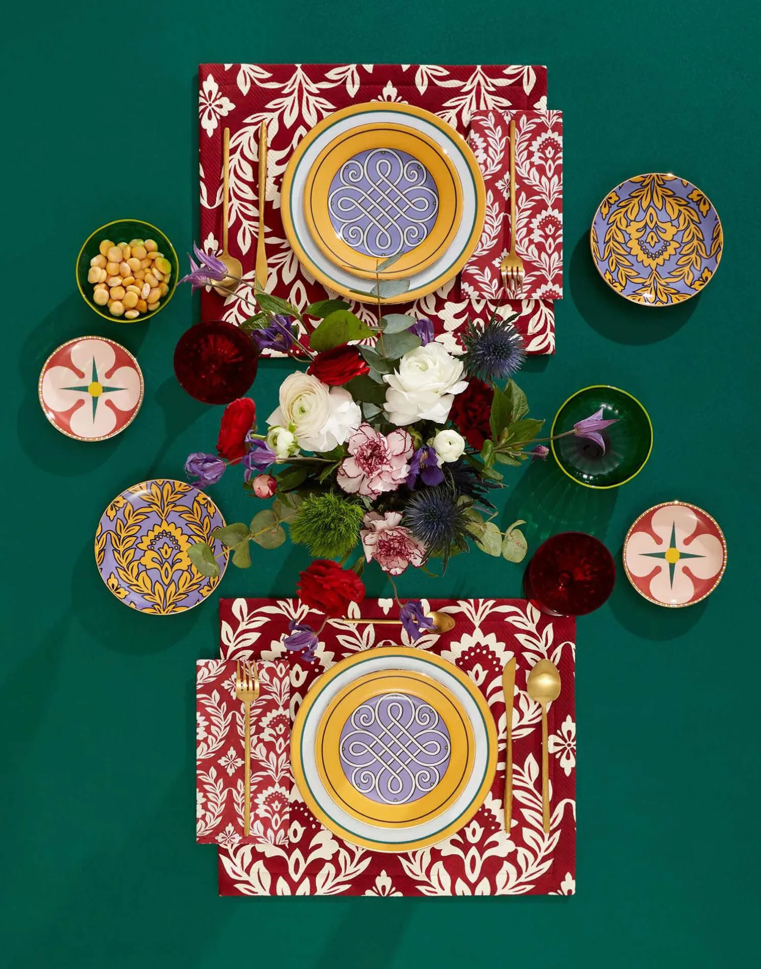 La DoubleJ Runner E Tovagliette|Tessili<Herringbone Placemat Set of 2Garland Bordeaux in Cotton Chevron