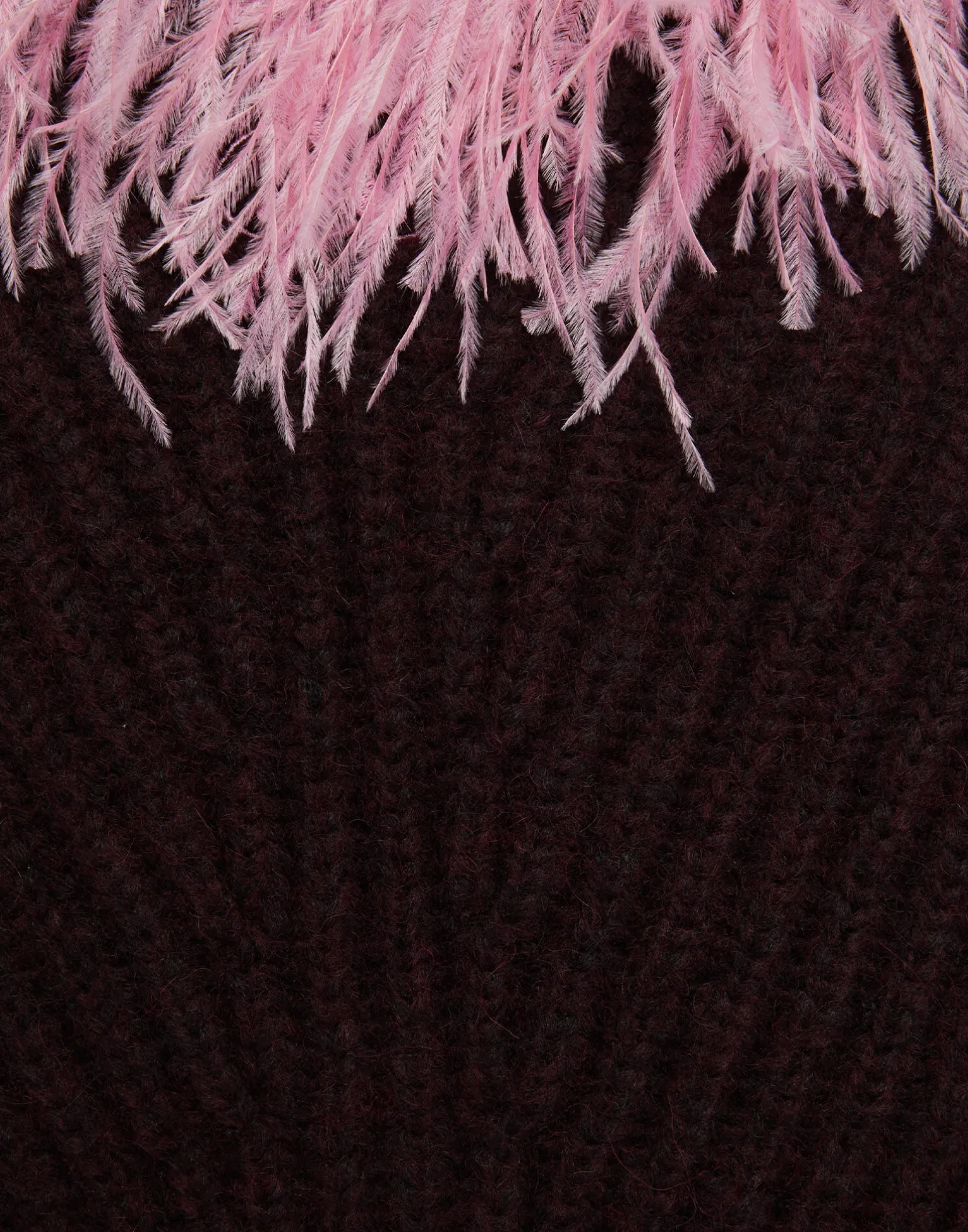 La DoubleJ Maglieria<High Kick CardiganBordeaux in Wool With Feathers
