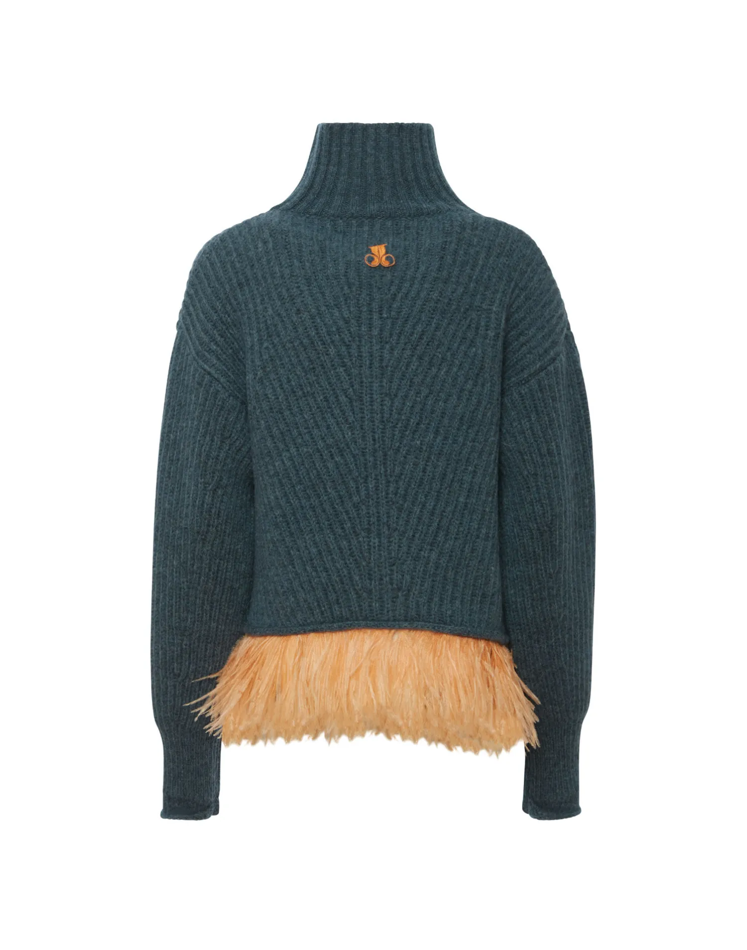 La DoubleJ Maglieria<High Kick SweaterBlue in Wool With Feathers