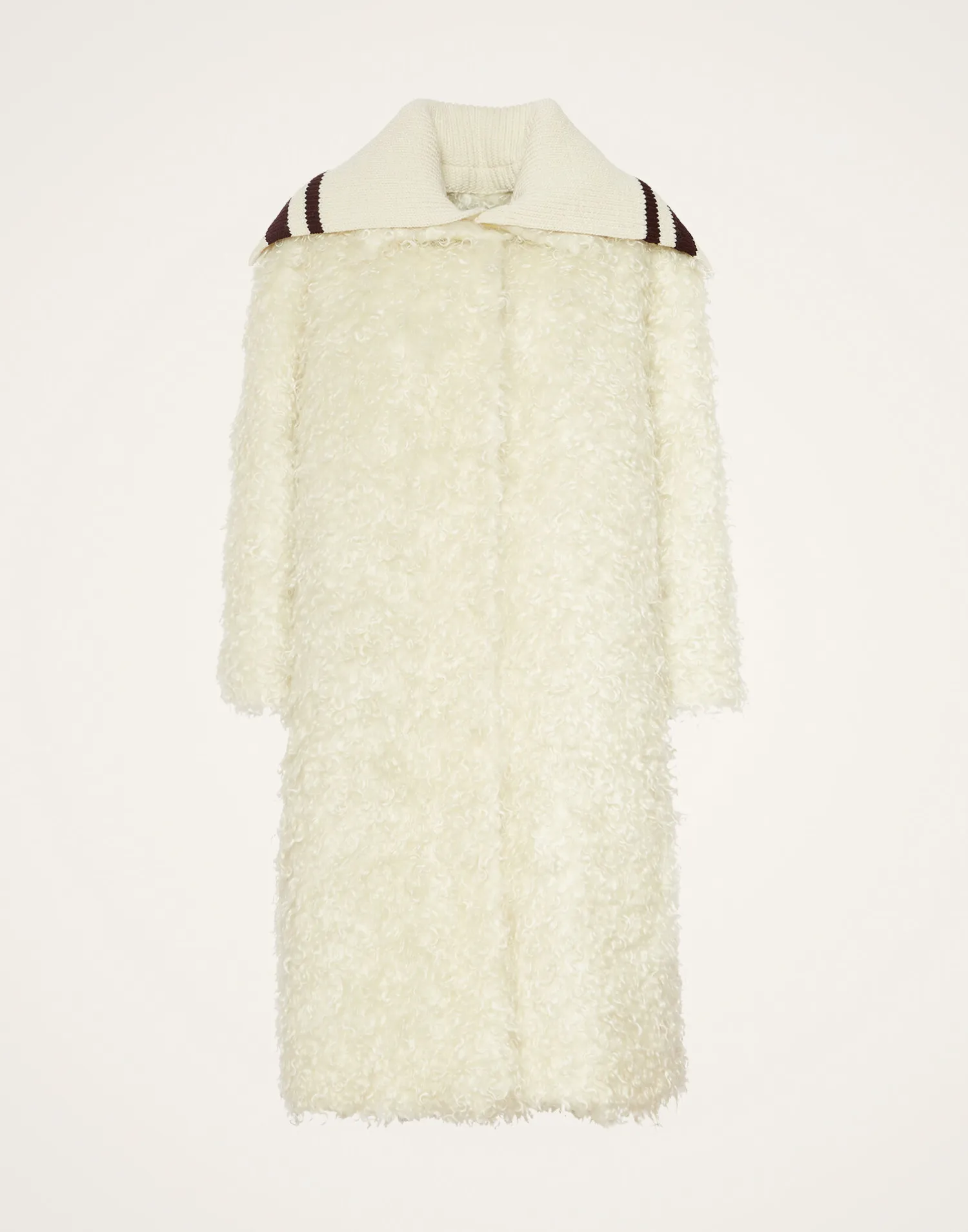 La DoubleJ Capispalla<Iris CoatIvory in Mohair Eco Fur