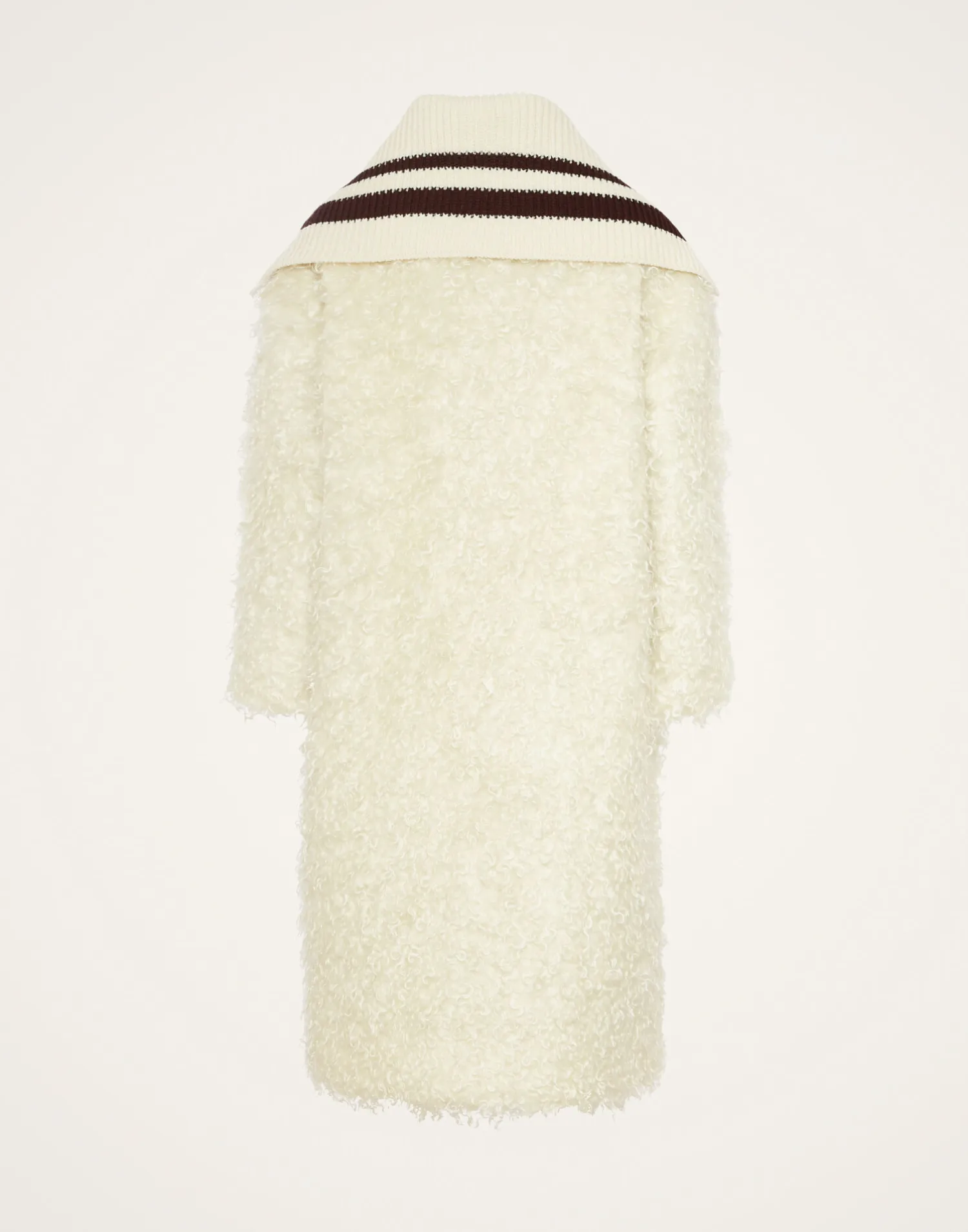 La DoubleJ Capispalla<Iris CoatIvory in Mohair Eco Fur