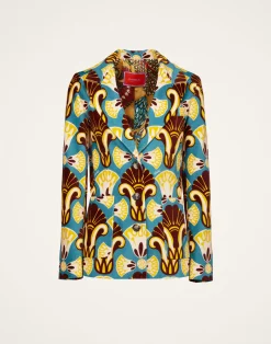La DoubleJ Capispalla<24/7 JacketDendera Light Blue in Cotton Velvet