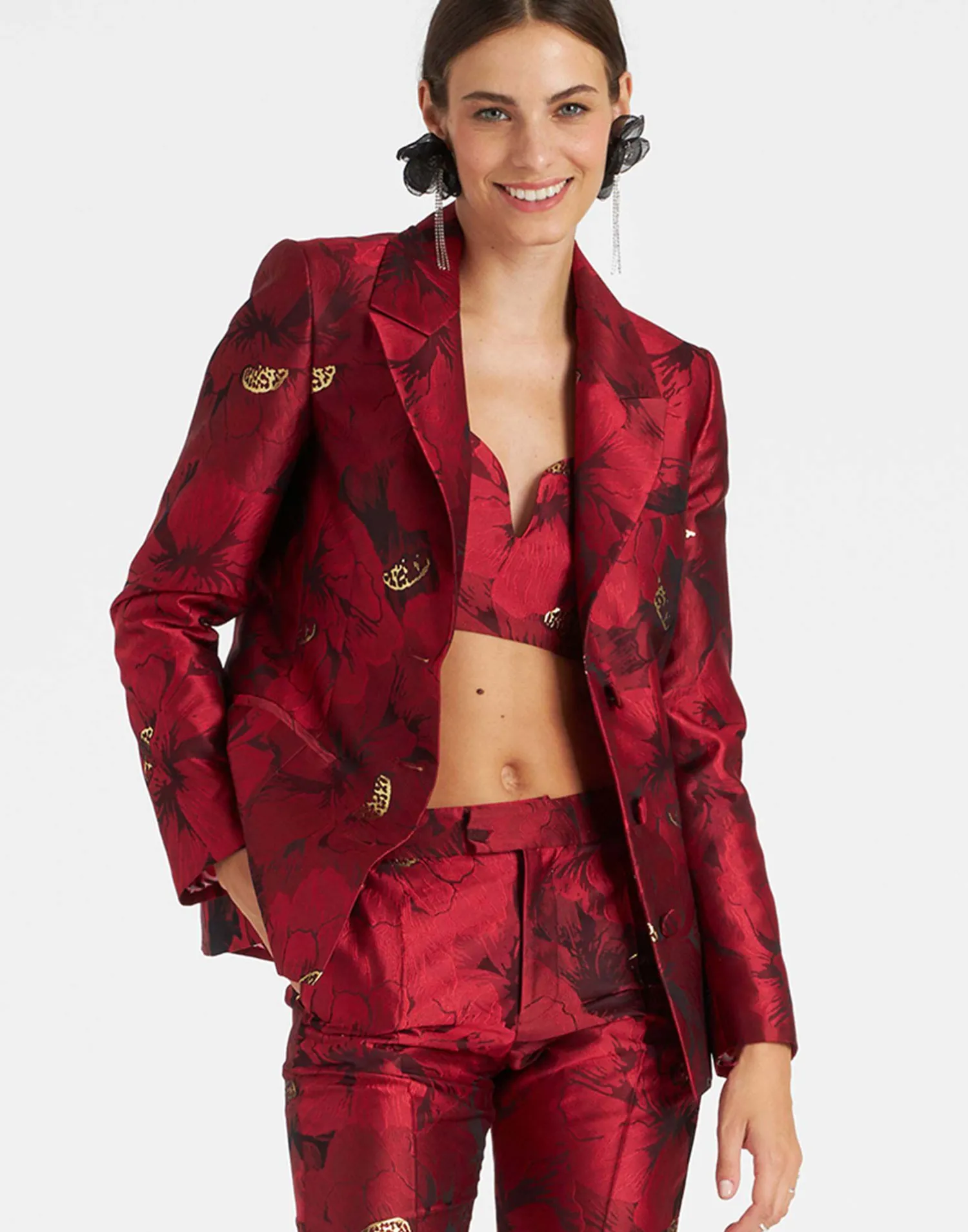 La DoubleJ Capispalla<24/7 JacketRuby Red in Jacquard