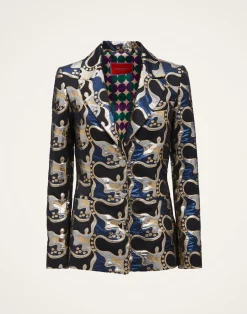 La DoubleJ Capispalla<24/7 JacketSpritz Blu in Jacquard