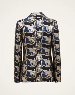 La DoubleJ Capispalla<24/7 JacketSpritz Blu in Jacquard
