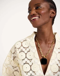 La DoubleJ Camicie E Top<Jackie ShirtEvil Eye Ivory in Macrame