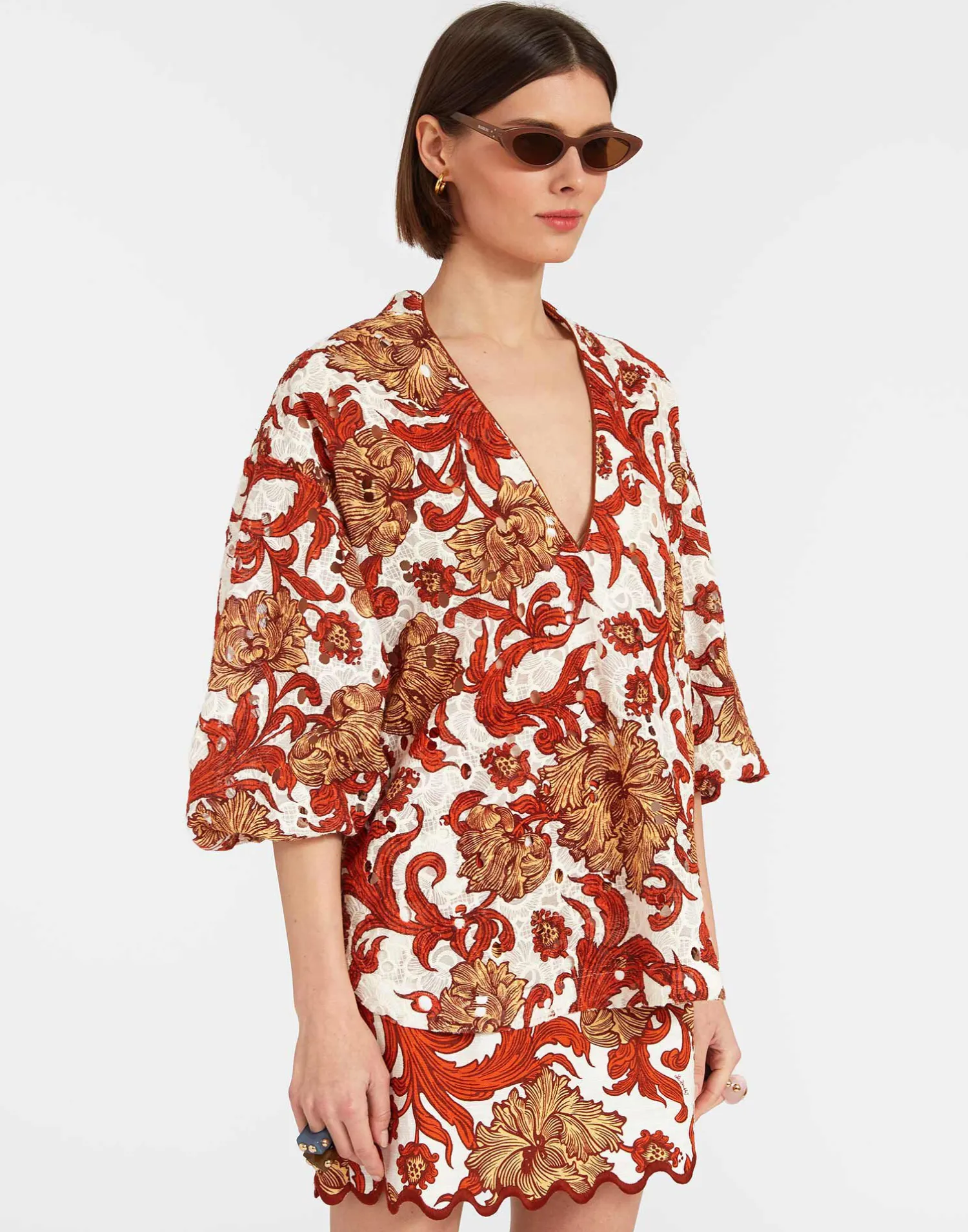 La DoubleJ Camicie E Top<Jackie ShirtReef White in Printed Lace