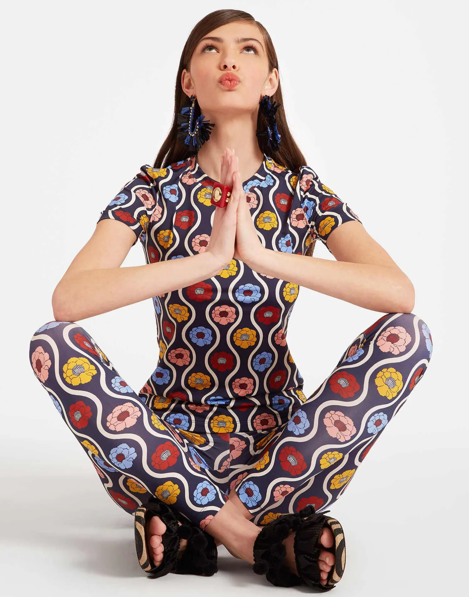 La DoubleJ Loungewear<Jazzercize T-ShirtWhitsun Mini Blue in Skinny Jersey