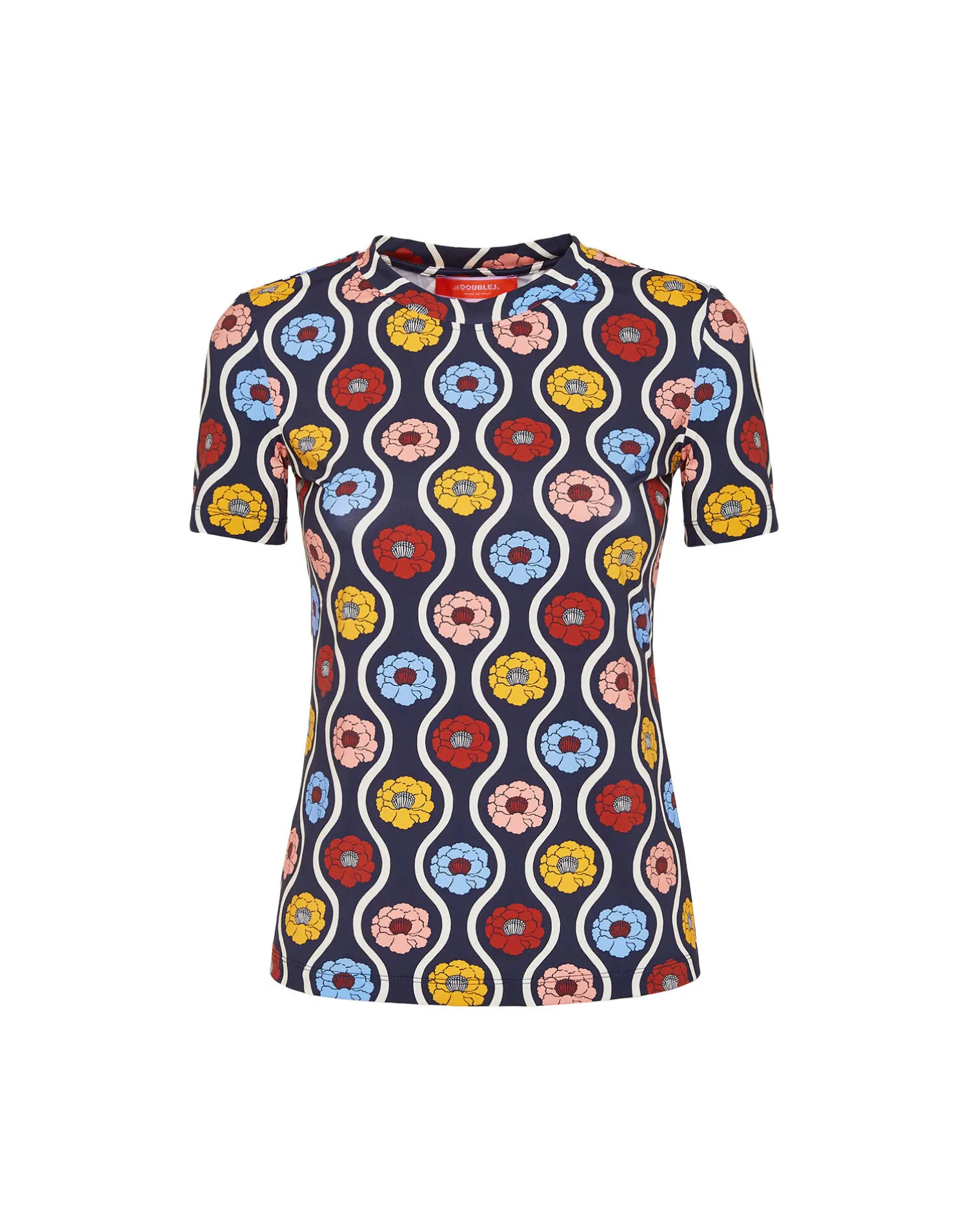 La DoubleJ Loungewear<Jazzercize T-ShirtWhitsun Mini Blue in Skinny Jersey