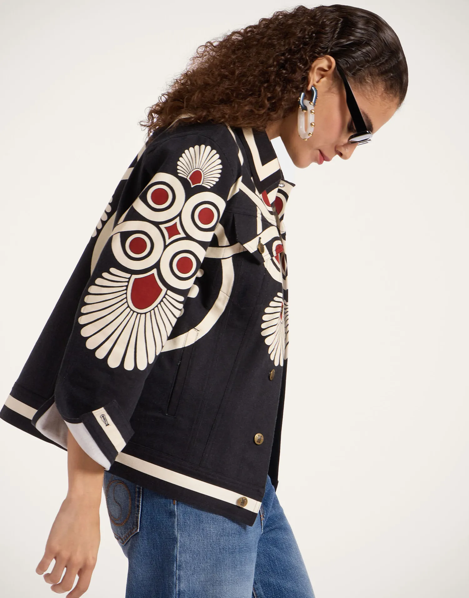 La DoubleJ Capispalla<JJ Jean JacketMedallion Placée Black in Denim