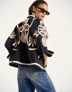 La DoubleJ Capispalla<JJ Jean JacketMedallion Placée Black in Denim