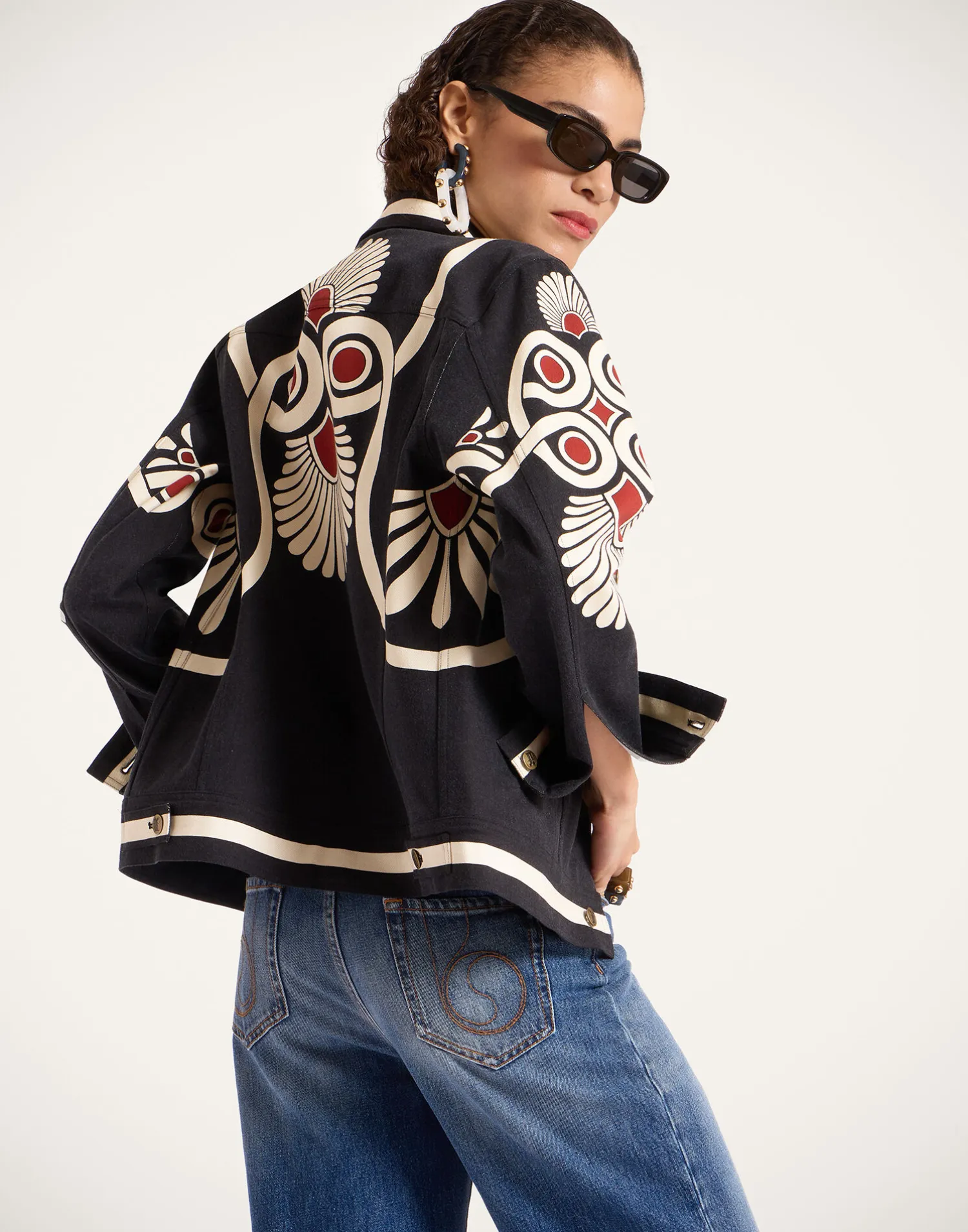 La DoubleJ Capispalla<JJ Jean JacketMedallion Placée Black in Denim