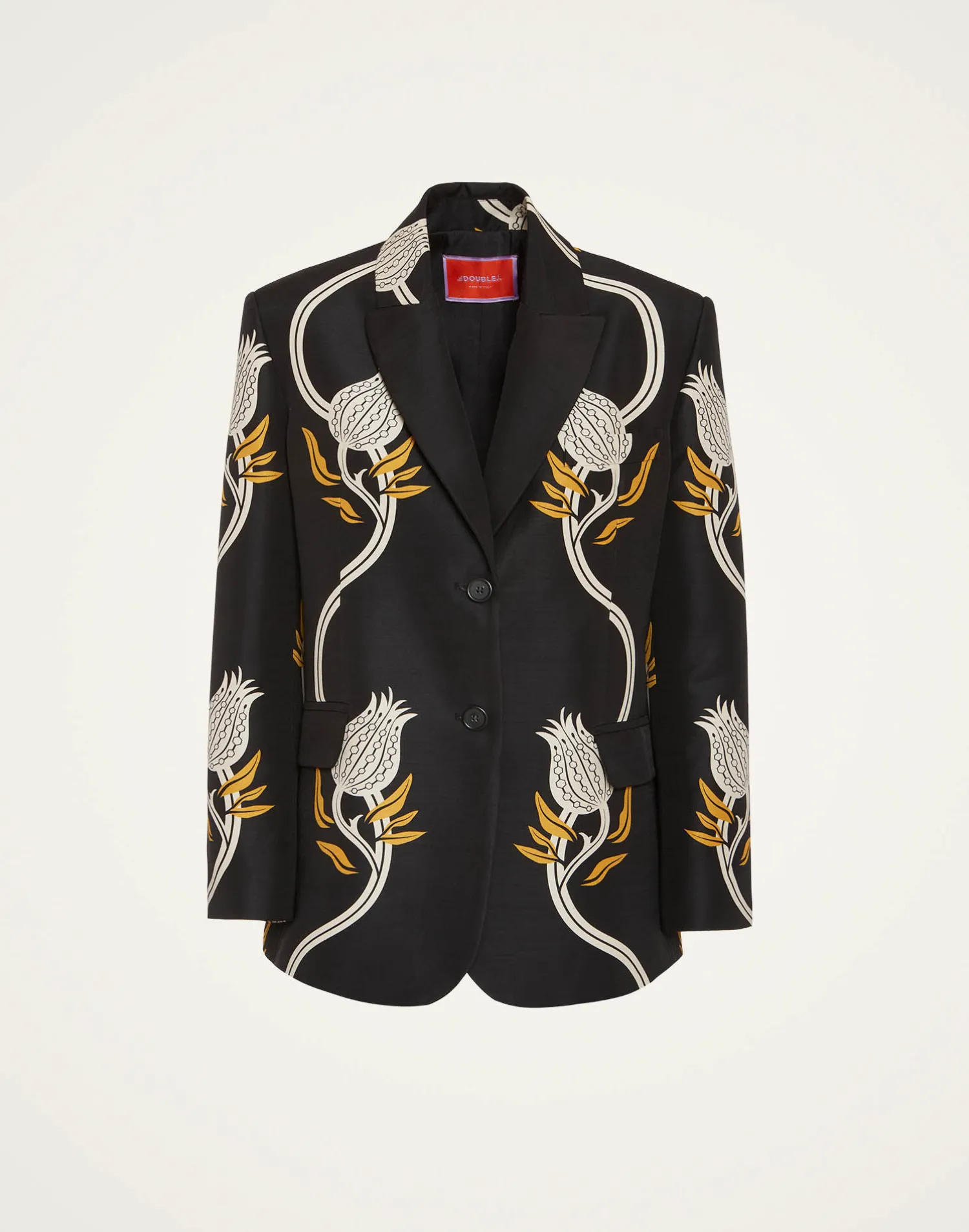 La DoubleJ Capispalla<Jones JacketMelograno Black & White in Cady Wool