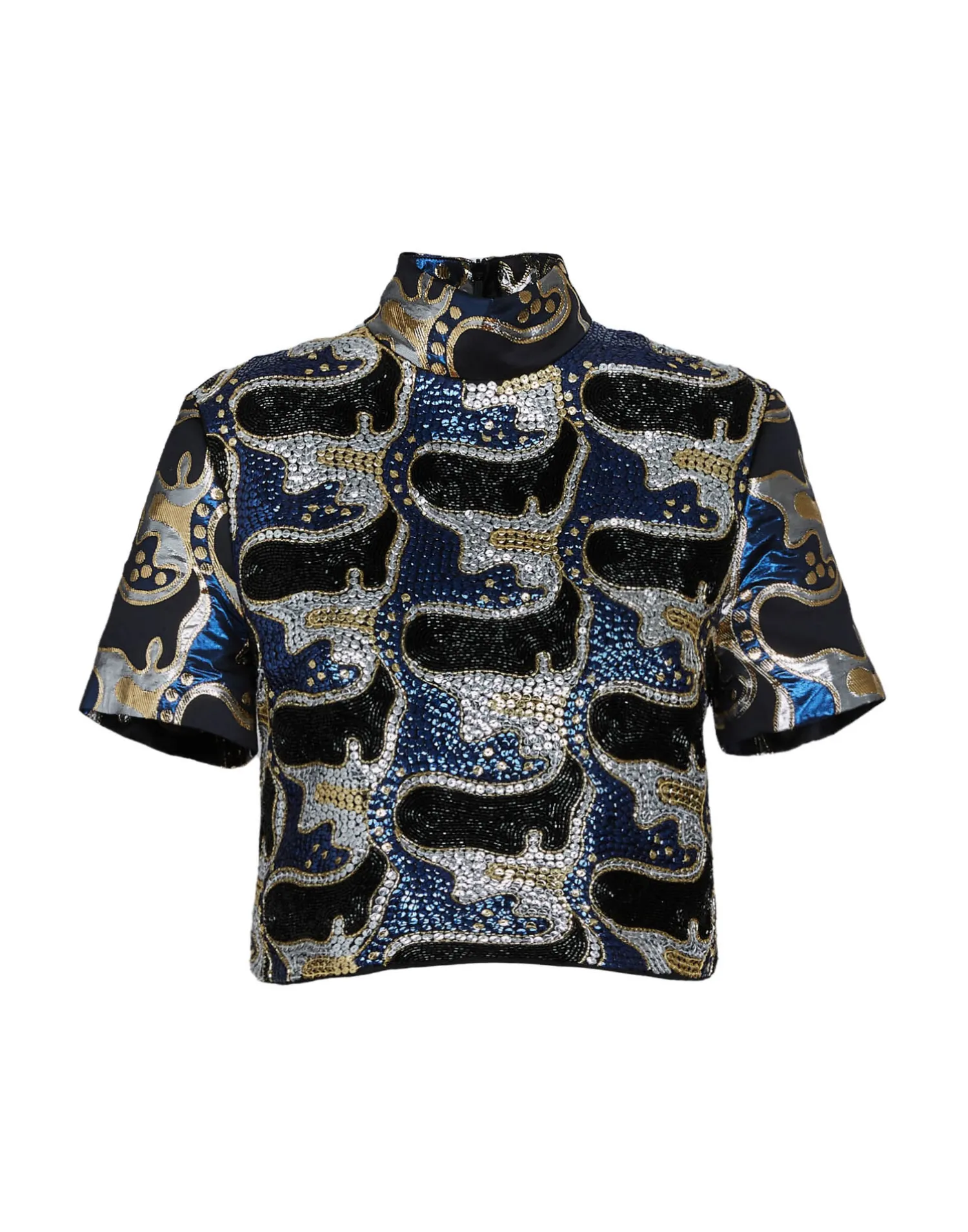 La DoubleJ Camicie E Top<Juliet Crop TopSpritz Blu in Jacquard