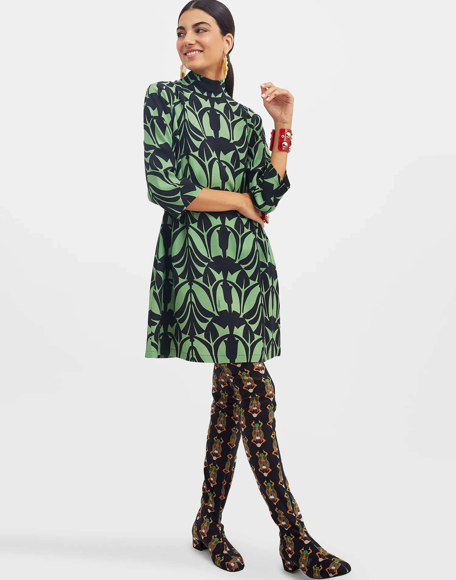 La DoubleJ Vestiti<Juliet DressPapyrus Green in Sablé Satin