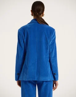 La DoubleJ Capispalla<Kelly JacketSolid Light Blue in Velvet Corduroy