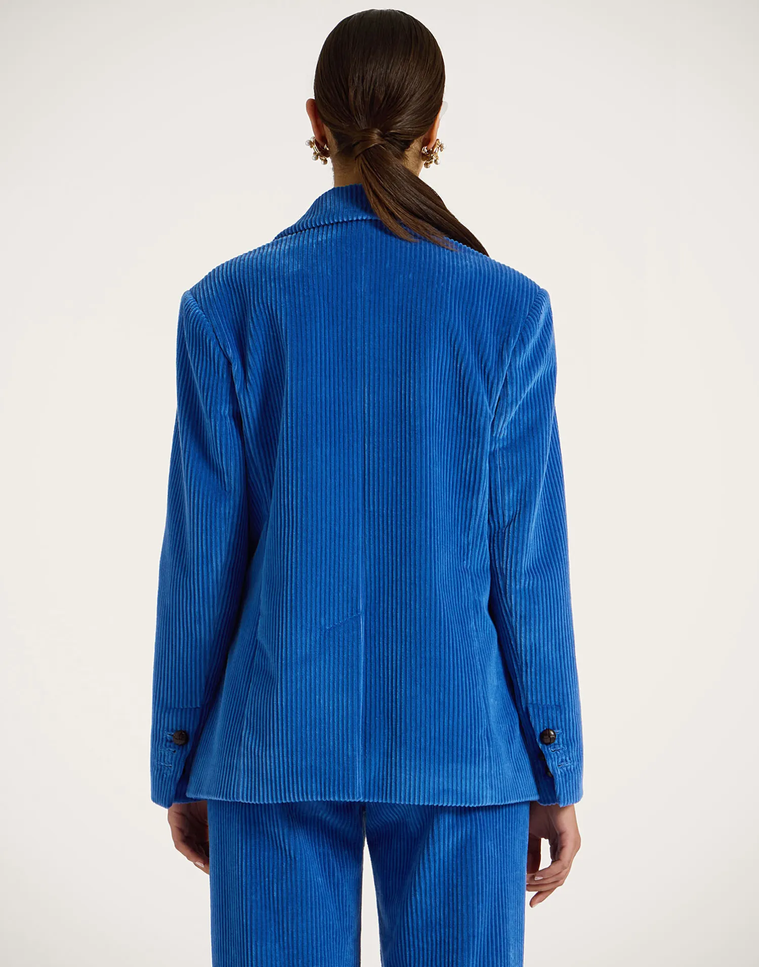 La DoubleJ Capispalla<Kelly JacketSolid Light Blue in Velvet Corduroy