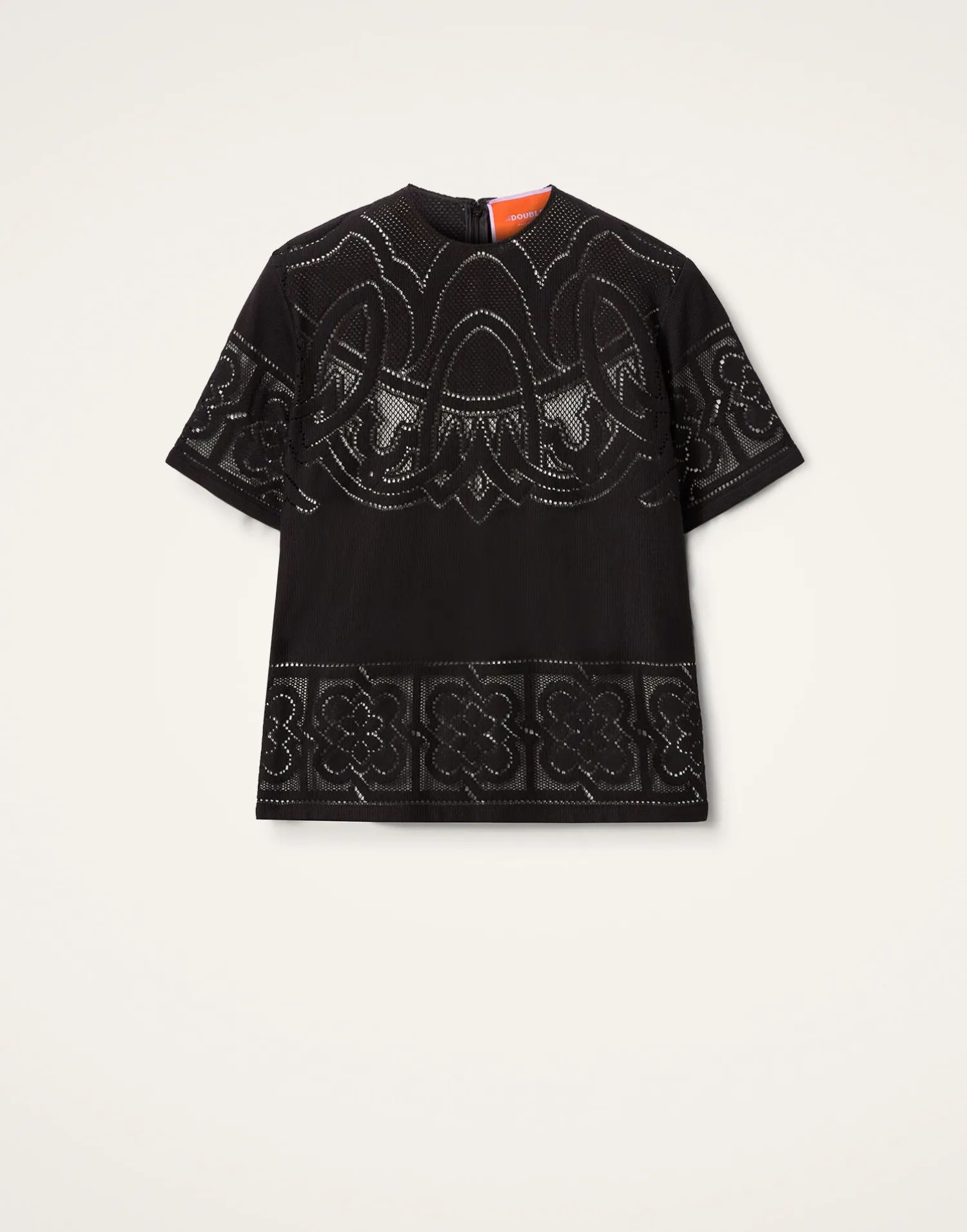 La DoubleJ Camicie E Top<Lacey House T-ShirtSolid Black in Embroidered Cotton
