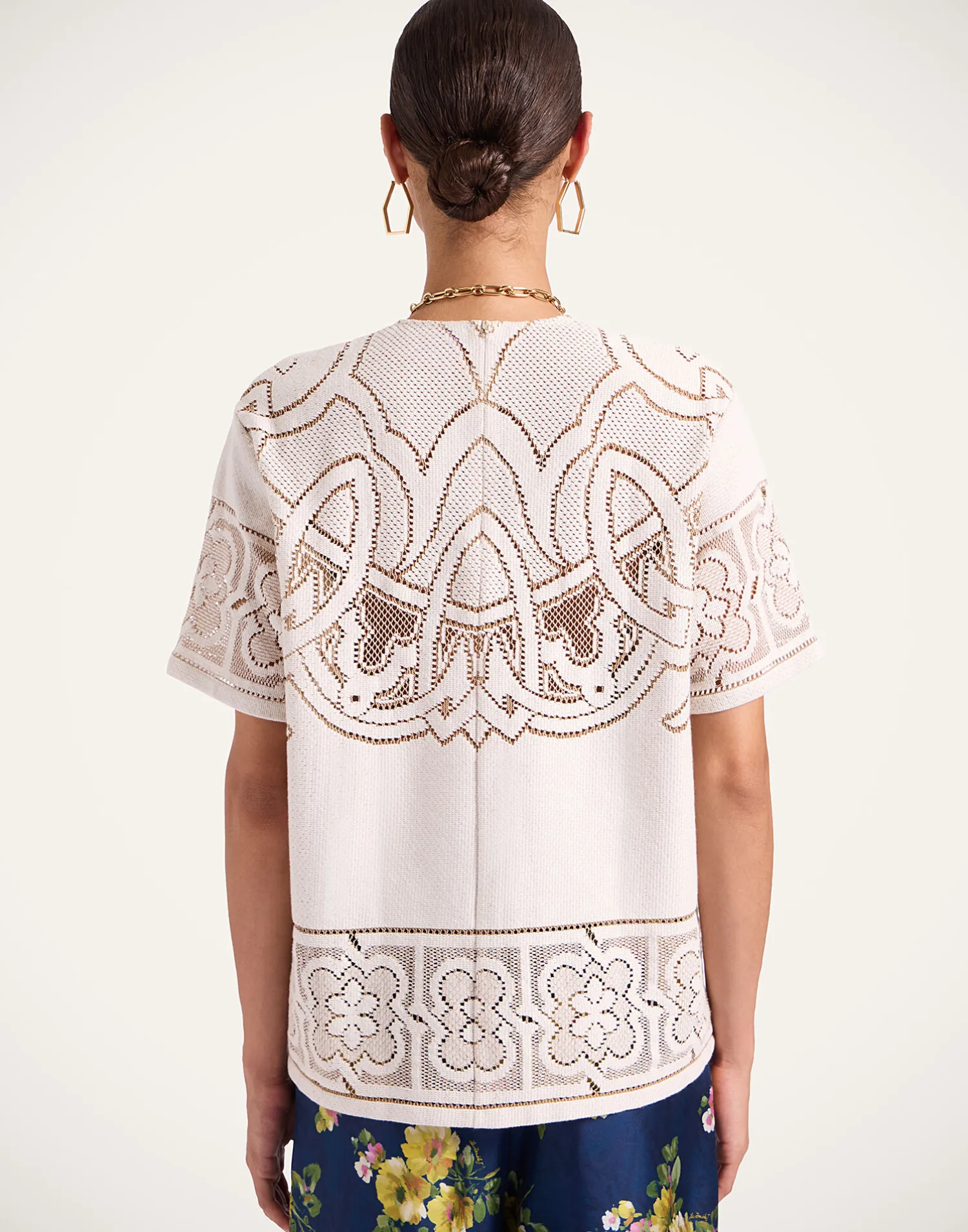 La DoubleJ Camicie E Top<Lacey House T-ShirtSolid White Smoke in Embroidered Cotton
