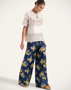La DoubleJ Camicie E Top<Lacey House T-ShirtSolid White Smoke in Embroidered Cotton