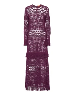 La DoubleJ Vestiti<Lacey Long Sleeve Swing DressPlaza Purple in Macramé