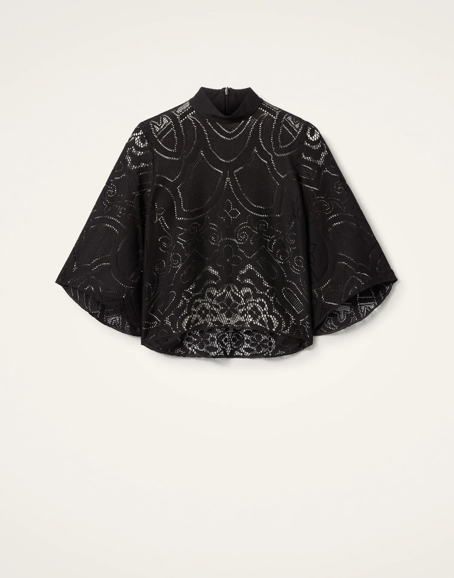 La DoubleJ Camicie E Top<Lacey Make An Exit TopSolid Black in Embroidered Cotton