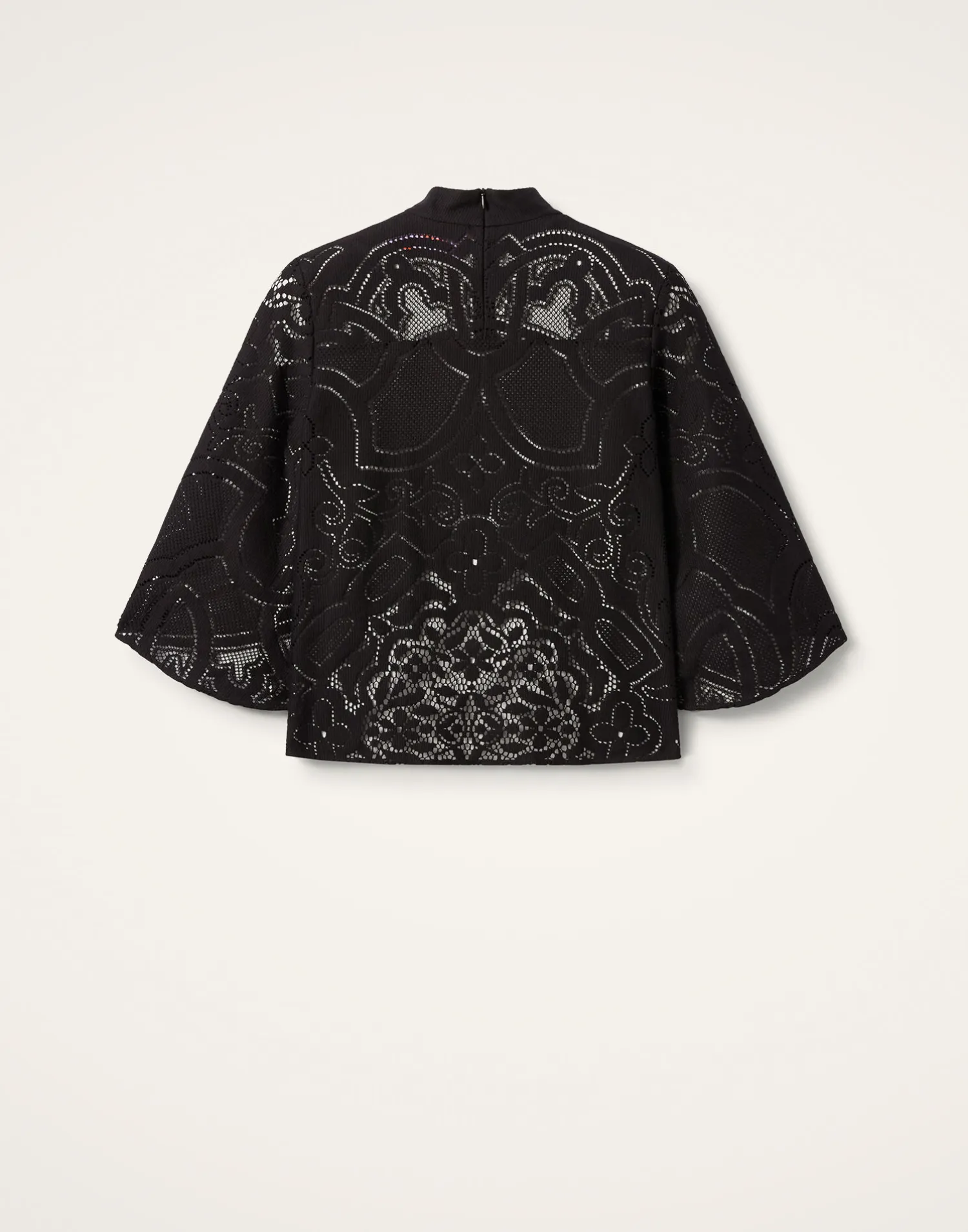 La DoubleJ Camicie E Top<Lacey Make An Exit TopSolid Black in Embroidered Cotton
