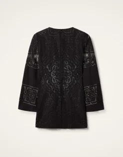 La DoubleJ Vestiti<Lacey Mini Supreme Swing DressSolid Black in Embroidered Cotton