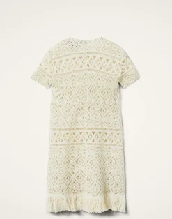La DoubleJ Vestiti<Lacey Mini Swing DressPlaza Cream in Macram&eacute;