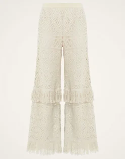La DoubleJ Pantaloni E Shorts<Lacey Palazzo PantsPlaza Cream in Macram&eacute;