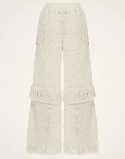 La DoubleJ Pantaloni E Shorts<Lacey Palazzo PantsPlaza Cream in Macram&eacute;