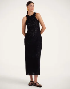 La DoubleJ Vestiti<Lacey Racer DressSolid Black in Embroidered Cotton